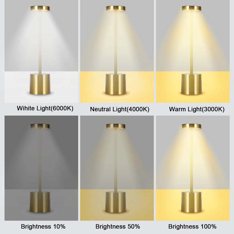 Zenova Lux – Kabellose LED - Tischlampe mit Touch - Steuerung - Luxvi